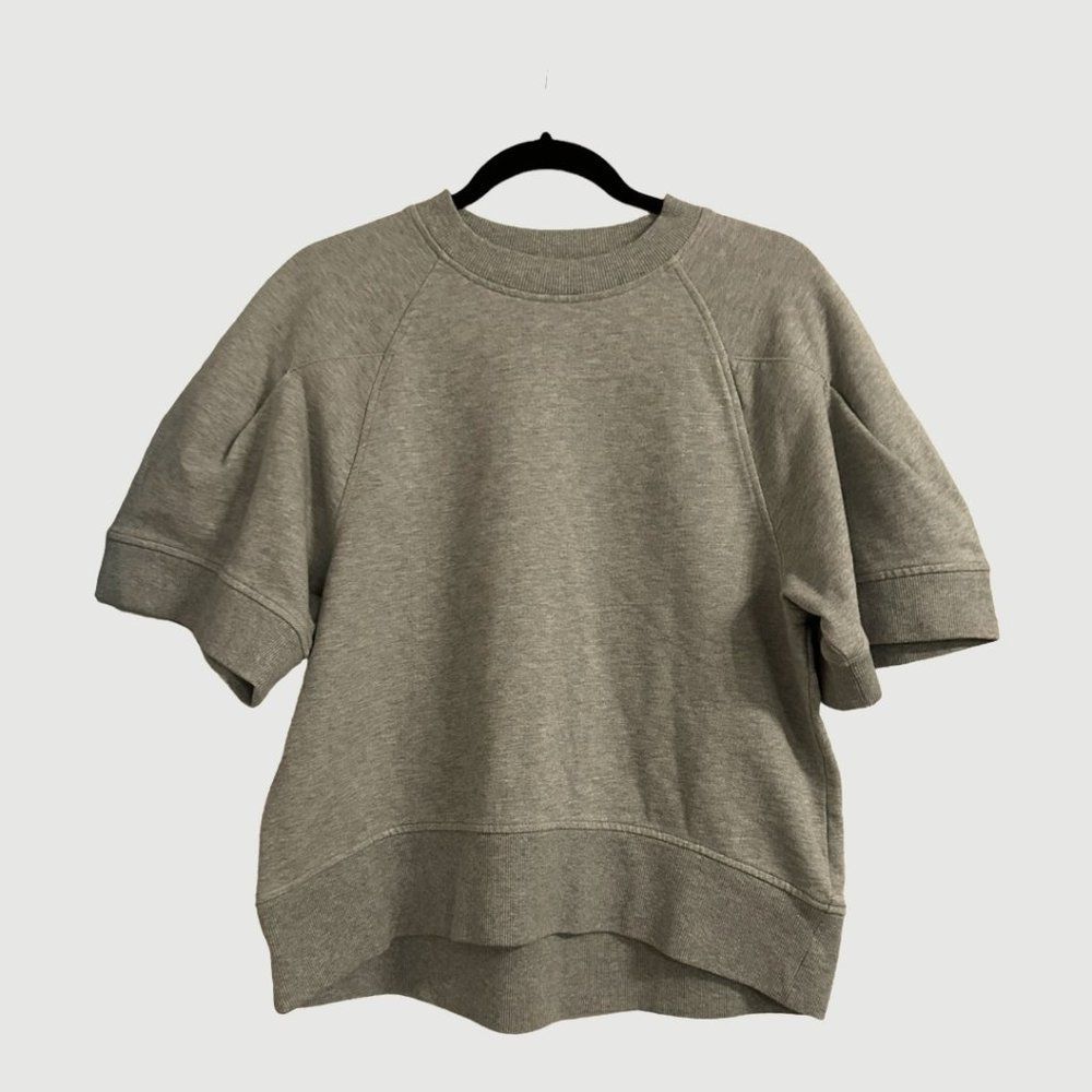CALIA Pleat SS Sweatshirt (Light Cloud Heather Grey)